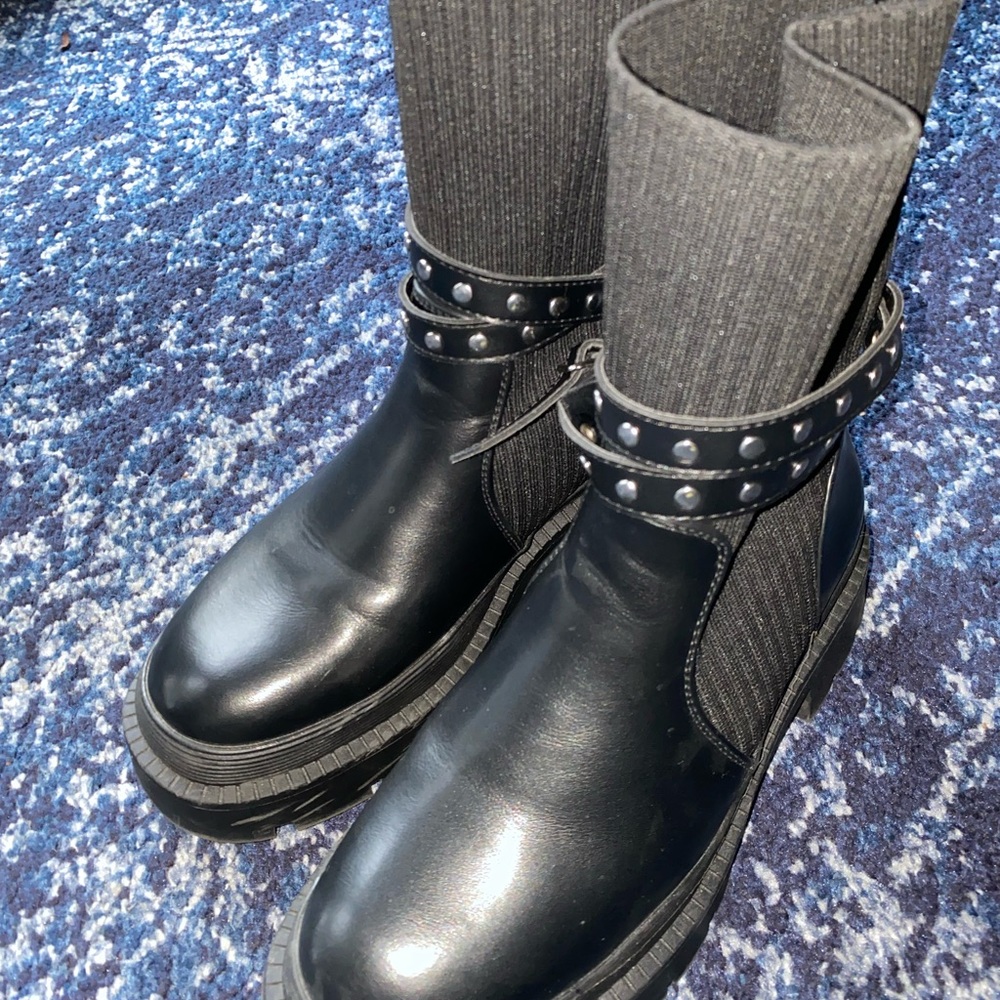 Dream Pairs Black Ankle Booties with Studded Straps
